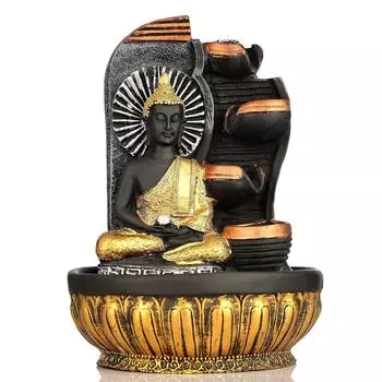 Настольный фонтан из полирезины для помещений и улицы со светодиодными лампами, украшение для дома, подарочный подарок