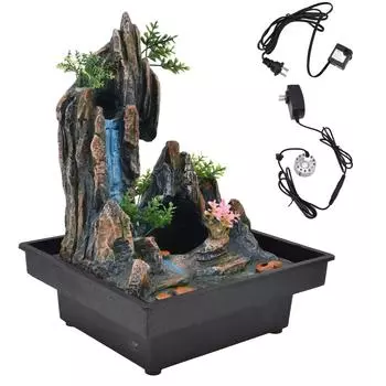Настольный фонтан-скалистый фонтан с автоматическим насосом для украшения стола в домашнем офисеСША