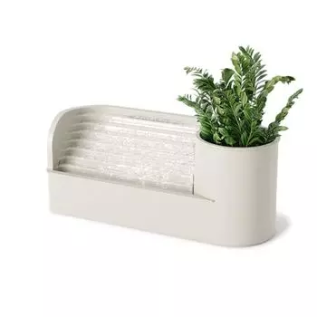 Настольный фонтан Umbra Stream с отделением для кашпо или канцелярских принадлежностей, увлажняет воздух и улучшает его качество, песок