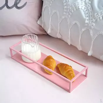 Настольный геометрический поднос для хранения торта, десерта, фруктовой тарелки Black 30x20x5cm