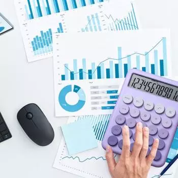 Настольный калькулятор 12 цифр большой ЖК-дисплей имитация механической клавиатуры дизайн большие кнопки циан