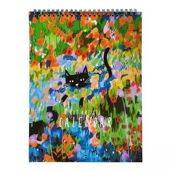 Настольный календарь 2025 12-месячный настенный календарь с различными узорами, легко повесить One Size