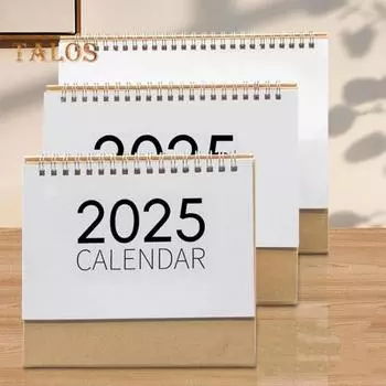 Настольный календарь 2025 года, небольшой, с двойной спиралью, ежемесячный календарь, ежедневник, маркировка событий, настольный календарь для домашнего офиса, школы S