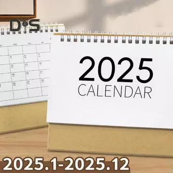 Настольный календарь 2025 года, небольшой, с двойной спиралью, ежемесячный календарь, ежедневник, маркировка событий, настольный календарь для домашнего офиса, школы S