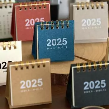 Настольный календарь 2025 года, симпатичный ежедневник, простой однотонный календарь, список целей обучения, список дел, товары для дома и офиса белый