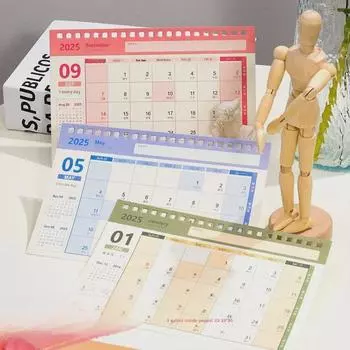 Настольный календарь 2025 года: Студенческий блокнот и ежемесячный календарь с украшениями для рабочего стола