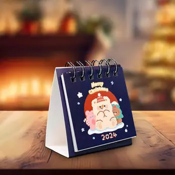 Настольный календарь, двухпроволочный переплетный календарь для дома, настольные украшения синий