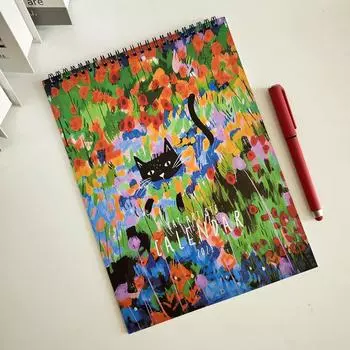 Настольный календарь на 2025, 12 месяцев, настенный календарь с разными узорами, легко повесить One Size