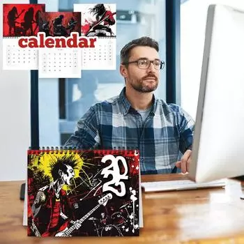 Настольный календарь на 2025, 12 месяцев, настенный календарь с разными узорами, легко повесить