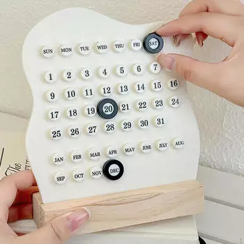 Настольный календарь украшения аксессуары милый уникальный эстетичный месяц дата дисплей планировщик бежевый