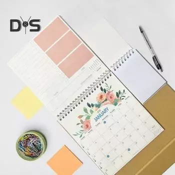 Настольный календарь Янв. по декабрь 2025 г. 12-месячный настольный календарь с перекидным экраном и блокнотами для организации расписания и управления временем Sets розовый зеленый