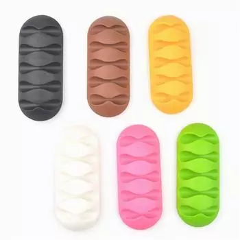 Настольный клейкий силиконовый провод, зажимы для кабеля, держатели для кабелей, органайзер чёрный