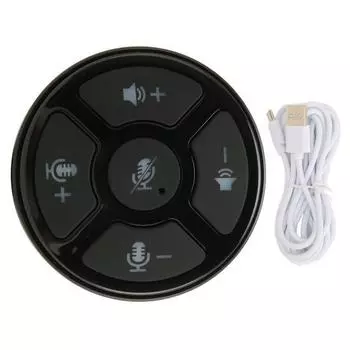 Настольный конференц-микрофон USB 2.0, всенаправленный микрофон Plug and Play с переключателем отключения звука и светодиодной подсветкой