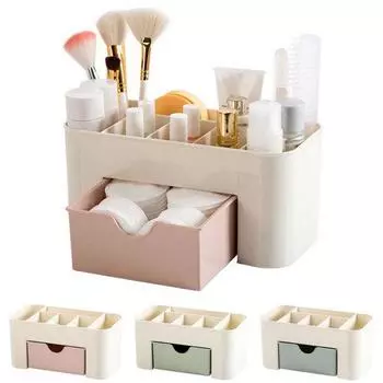 Настольный косметический ящик для хранения кистей для губной помады, ящик для макияжа, органайзер розовый