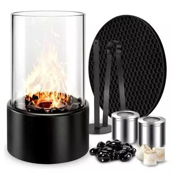 Настольный костер для внутреннего и наружного использования, декоративный, ветрозащитный, долговечный, безопасный в использовании, портативный