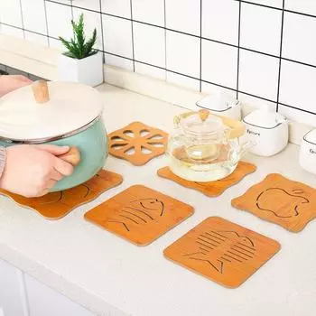 Настольный коврик Деревянный мультипликационный теплоизоляционный коврик Настольный коврик Нескользящий коврик для сковороды Коврик Коврик Коврик для чашки