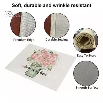 Настольный коврик для кофейной чашки, коврик для кофейной чашки, супер мягкий износостойкий коврик для чаши с изысканным узором, коврик для столовой посуды, декор для столовых приборов A