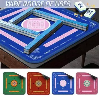 Настольный коврик для маджонга, покер, домино, маджонг, плитка, карточная настольная игра, противоскользящий шумоподавительный квадратный коврик для игры в маджонг 60x60cm зелёный