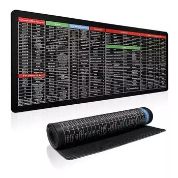 Настольный коврик для шпаргалки Excel, коврик для мыши с клавишами быстрого доступа Excel, коврик для мыши с клавишами быстрого доступа Excel, настольный коврик, коврик для мыши Excel, большой коврик для мыши, коврик для мыши XL XXL One Size чёрный