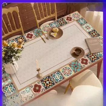 Настольный коврик Скатерть Водонепроницаемый и маслостойкий немоющийся бытовой коврик для журнального столика для гостиной 90x90cm