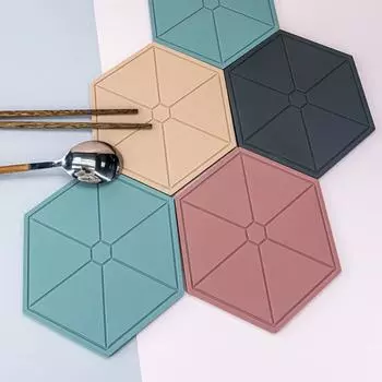 Настольный коврик, уникальный пищевой шестигранный коврик для чашки, настольный силиконовый коврик для чашки, коврик для общежития розовый