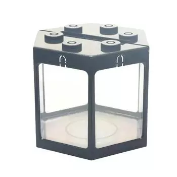 Настольный креативный блок для разведения аквариума, бокс для разведения черепах Betta, шестиугольный бокс для разведения домашних животных, портативный аквариум для просмотра аквариума чёрный