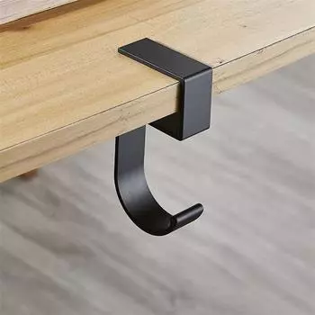 Настольный крючок, универсальная офисная нескользящая вешалка, прочный подвесной крючок для сумки, многофункциональный настольный крючок чёрный