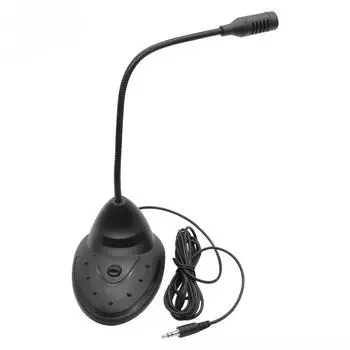 Настольный микрофон 3,5 мм, регулируемая гибкая подставка, проводной микрофон с переключателем для выступлений на конференциях