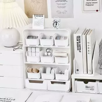 Настольный многослойный ящик для хранения канцелярских принадлежностей и косметики