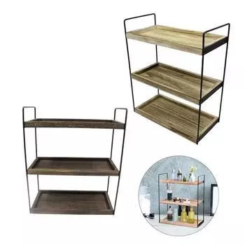 Настольный многоуровневый стеллаж для хранения вещей, органайзер для ванной комнаты, деревянная конструкция, высокая устойчивость, органайзер для косметики