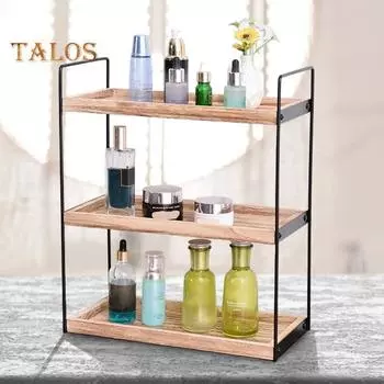 Настольный многоуровневый стеллаж для хранения вещей, органайзер для ванной комнаты, деревянная конструкция, высокая устойчивость, органайзер для косметики, полка для хранения