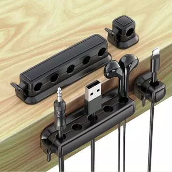 Настольный мобильный телефон Кабель для зарядки данных Фиксированная пряжка Край стола Без перфорации Магнитный кабель управления 2pcs розовый