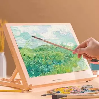Настольный мольберт, доска для рисования с регулируемым углом наклона, деревянная доска для рисования, переносная настольная художественная стойка S