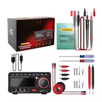 Настольный мультиметр AC/DC ANENG 2-в-1 BT, 19999 отсчетов, мультиметр для голосового вещания True-RMS