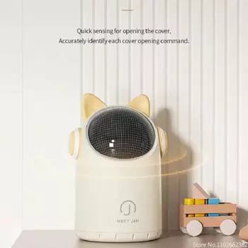 Настольный мусорный бак с интеллектуальным датчиком для домашнего офиса, детской ванной комнаты, мини-ведро небольшого размера, антизащемляющее световое мусорное ведро белый