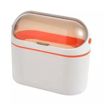 Настольный мусорный бак с крышкой, компактная корзина для мусора, монтируемая на офисную столешницу