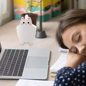 Настольный мусорный бак в форме кошки, мини-мусорный бак в форме кошки, мусорный ящик для хранения мусора, мини-органайзер для мусора для ванной комнаты, офиса, кухни белый