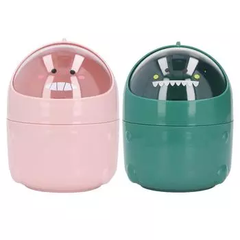 Настольный мусорный бак в виде маленького динозавра с большим ртом, съемный дизайн, нескользящее дно, пластик M Green Baby Dinosaur