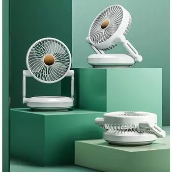 Настольный настенный USB-вентилятор, складной пульт дистанционного управления, встряхивающая голова, бытовой атмосферный светильник, электрический вентилятор для хранения, кухня и ванная комната USB белый