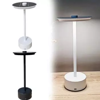 Настольный ночник на солнечной батарее с плавной регулировкой яркости, суперяркий, без мерцания, металлический настольный светильник чёрный