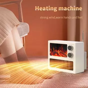 Настольный обогреватель с пламенем 3D, электрический обогреватель с динамическим пламенем, регулируемая мощность, обогреватель для спальни, офиса, быстрый нагрев рук и ног 1000W&AU