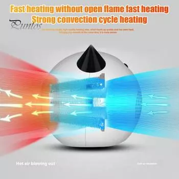 Настольный обогреватель с регулировкой температуры, быстрый нагрев, компактный дизайн, портативный энергоэффективный обогреватель, обогреватель помещения UK чёрный
