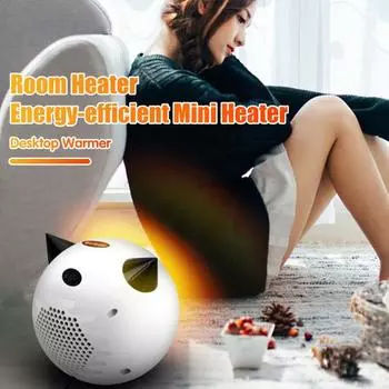 Настольный обогреватель с регулировкой температуры, быстрый нагрев, компактный дизайн, портативный энергоэффективный обогреватель для помещений UK чёрный