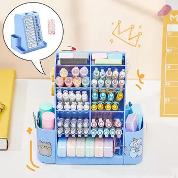 Настольный органайзер, держатель для ручек, подставка для дисплея 2 в 1, современный декоративный ящик для хранения для гостиной на столешнице розовый