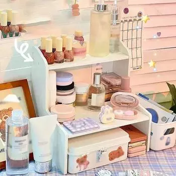 Настольный органайзер для косметических принадлежностей без ящиков для хранения, стеллаж для канцелярских принадлежностей, держатель для стола, домашняя спальня, книги, разные органайзеры