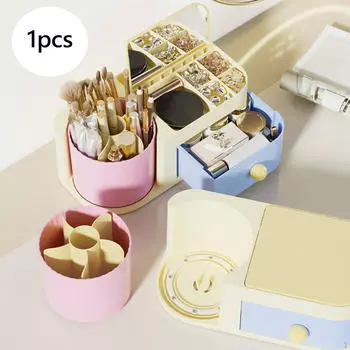 Настольный органайзер для косметики, косметический дисплей с крышкой, многофункциональный держатель для кистей, парфюм