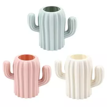 Настольный органайзер кактус, держатель для карандашей, контейнер для кистей, горшок, канцелярские принадлежности, офис розовый