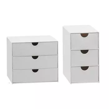 Настольный органайзер с 3 ящиками, многофункциональный пылезащитный штабелируемый органайзер для офисных принадлежностей для туалетного столика в ванной комнате