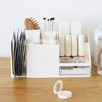 Настольный органайзер с 6 сетками для организации и хранения белый