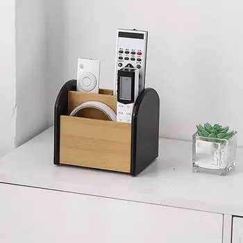 Настольный органайзер с держателем пульта дистанционного управления, сортировщиком косметики и ящиком для хранения для комода белый